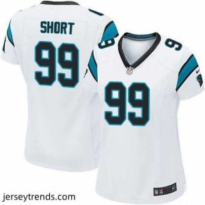 Radiant Nike Panthers #99 Kawann Short White Womens Stitched NFL Elite Jersey