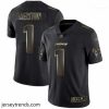 Suave Panthers #1 Cam Newton Black Gold Stitched Football Vapor Untouchable Limited Jersey