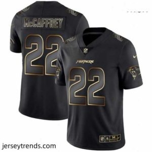 Enchanting Panthers 22 Christian McCaffrey Black Gold Vapor Untouchable Limited Jersey