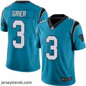 Radiant Panthers 3 Will Grier Blue Stitched Football Limited Rush Jersey