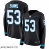Brilliant Panthers 53 Brian Burns Black Team Color Stitched Football Limited Therma Long Sleeve Jersey