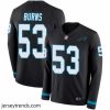 Brilliant Panthers 53 Brian Burns Black Team Color Stitched Football Limited Therma Long Sleeve Jersey