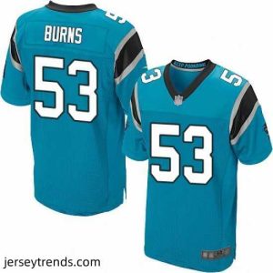 Exquisite Panthers 53 Brian Burns Blue Alternate Stitched Football Elite Jersey