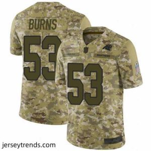 Exquisite Panthers 53 Brian Burns Camo Stitched Football Limited 2018 Salute To Service Jersey