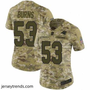Captivating Panthers 53 Brian Burns Camo Stitched Football Limited 2018 Salute to Service Jersey