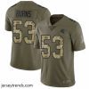 Striking Panthers 53 Brian Burns Olive Camo Stitched Football Limited 2017 Salute to Service Jersey
