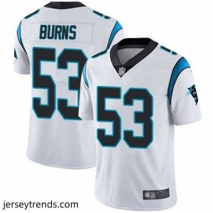 Brilliant Panthers 53 Brian Burns White Stitched Football Vapor Untouchable Limited Jersey