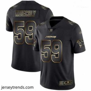Radiant Panthers 59 Luke Kuechly Black Gold Stitched Football Vapor Untouchable Limited Jersey