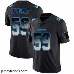 Striking Panthers 59 Luke Kuechly Black Stitched Football Vapor Untouchable Limited Smoke Fashion Jersey