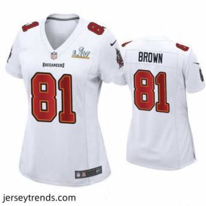 Striking Antonio Brown Buccaneers White Super Bowl Lv Game Fashion Jersey