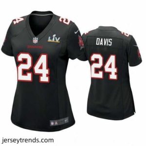 Suave Carlton Davis Buccaneers Black Super Bowl Lv Game Fashion Jersey