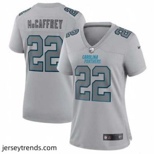 Exquisite Carolina Panthers 22 Christian McCaffrey Grey Atmosphere Fashion Stitched Game Jersey