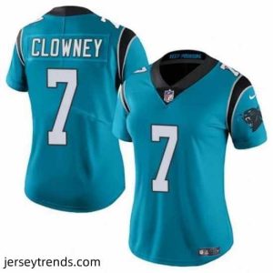 Magnificent Carolina Panthers 7 Jadeveon Clowney Blue Stitched Jersey