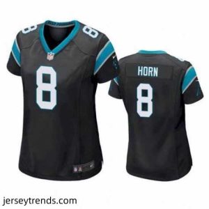 Striking Carolina Panthers #8 Jaycee Horn Black Stitched Football Limited Jersey