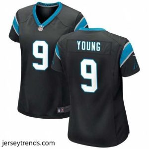 Captivating Carolina Panthers 9 Bryce Young Black Stitched Game Jersey