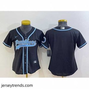 Exquisite Carolina Panthers Blank Black With Patch Cool Base Stitched Baseball Jersey