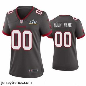 Striking Custom Buccaneers Pewter Super Bowl Lv Game Jersey
