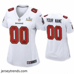 Striking Custom Buccaneers White Super Bowl Lv Game Fashion Jersey