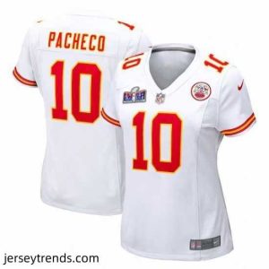 Enchanting Kansas City Chiefs 10 Isiah Pacheco White 2023 F.U.S.E  Vapor Untouchable Limited Stitched 2024 Super Bowl LVIII Jersey
