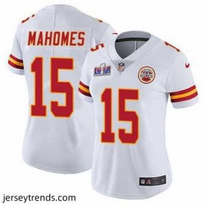 Captivating Kansas City Chiefs 15 Patrick Mahomes White Vapor Untouchable Limited Stitched Football 2024 Super Bowl LVIII Jersey