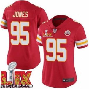 Captivating Kansas City Chiefs Chris Jones #95 Red 2025 Super Bowl LIX F.U.S.E Stitched Jersey