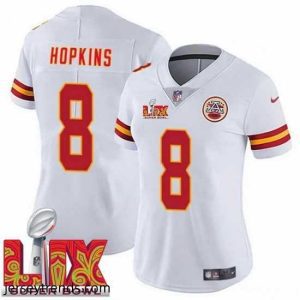 Magnificent Kansas City Chiefs DeAndre Hopkins #8 White 2025 Super Bowl LIX F.U.S.E Stitched Jersey
