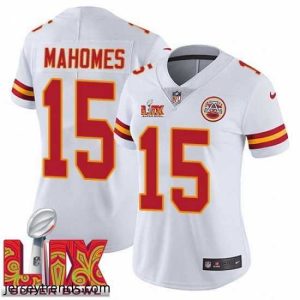 Magnificent Kansas City Chiefs Patrick Mahomes #15 White 2025 Super Bowl LIX F.U.S.E Stitched Jersey