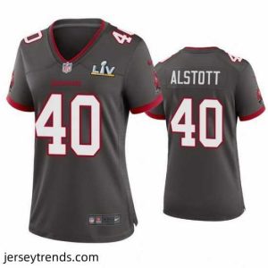 Captivating Mike Alstott Buccaneers Pewter Super Bowl Lv Game Jersey