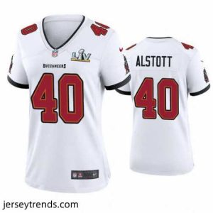 Radiant Mike Alstott Buccaneers White Super Bowl Lv Game Jersey