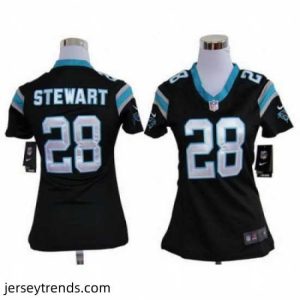 Radiant Nike Carolina Panthers #28 Jonathan Stewart Black Nike NFL Jerseys
