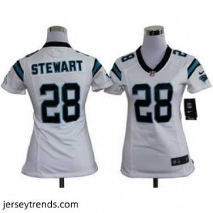 Radiant Nike Carolina Panthers #28 Jonathan Stewart White Nike NFL Jerseys