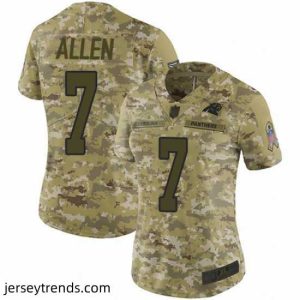 Captivating Panthers 7 Kyle Allen Camo Stitched Football Limited 2018 Salute to Service Jersey