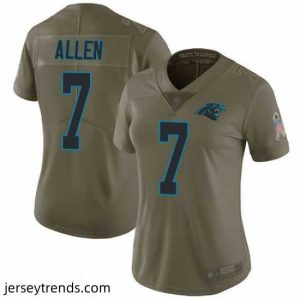 Enchanting Panthers 7 Kyle Allen Olive Stitched Football Limited 2017 Salute to Service Jersey