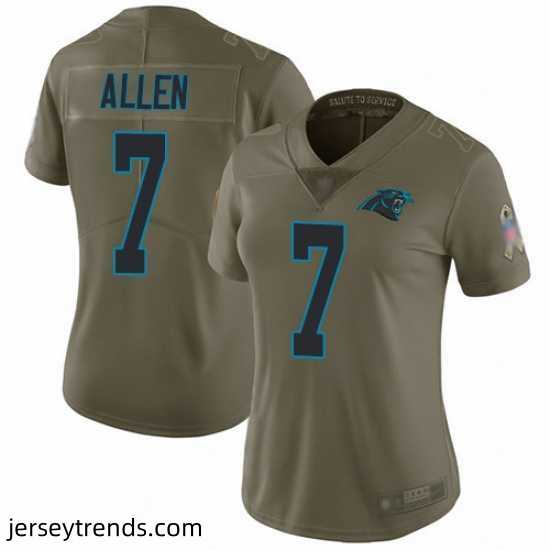 Women-Panthers-7-Kyle-Allen-Olive-Stitched-Football-Limited-2017-Salute-to-Service-Jersey-725788_21766_550X550
