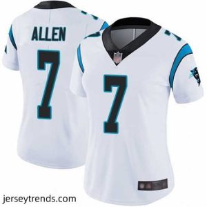 Magnificent Panthers 7 Kyle Allen White Stitched Football Vapor Untouchable Limited Jersey