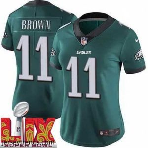 Enchanting Philadelphia Eagles A.J. Brown #11 Green 2025 Super Bowl LIX F.U.S.E Stitched NFL Jersey