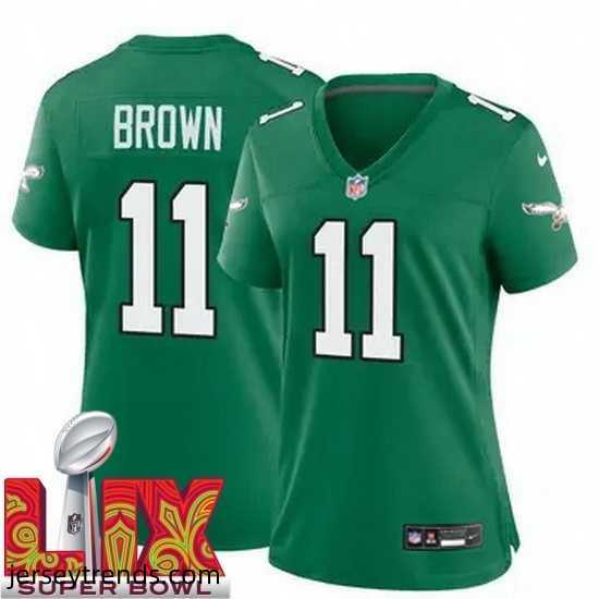 Women-Philadelphia-Eagles-AJ-Brown-11-Kelly-Green-2024-2025-Super-Bowl-LIX-F-U-S-E-Stitched-NFL-Jersey-888505_23971_550X550