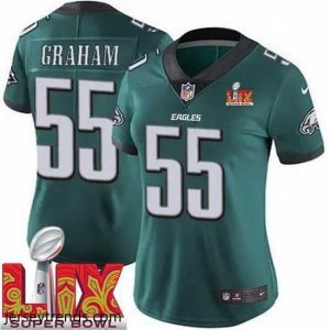 Striking Philadelphia Eagles Brandon Graham #55 Green 2025 Super Bowl LIX F.U.S.E Stitched NFL Jersey