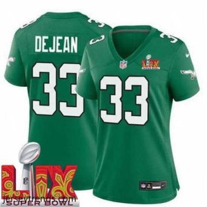 Magnificent Philadelphia Eagles Cooper DeJean #33 Kelly Green 2025 Super Bowl LIX F.U.S.E Stitched NFL Jersey