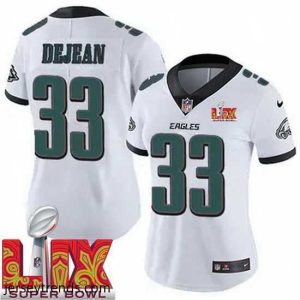 Magnificent Philadelphia Eagles Cooper DeJean #33 White 2025 Super Bowl LIX F.U.S.E Stitched NFL Jersey