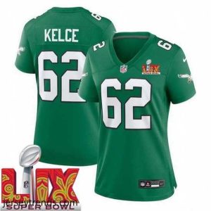 Enchanting Philadelphia Eagles Jason Kelce #62 Kelly Green 2025 Super Bowl LIX F.U.S.E Stitched NFL Jersey