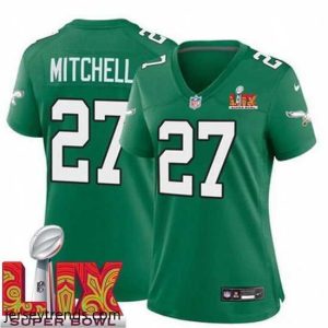 Brilliant Philadelphia Eagles Quinyon Mitchell #27 Kelly Green 2025 Super Bowl LIX F.U.S.E Stitched NFL Jersey