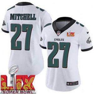 Captivating Philadelphia Eagles Quinyon Mitchell #27 White 2025 Super Bowl LIX F.U.S.E Stitched NFL Jersey
