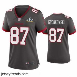 Exquisite Rob Gronkowski Buccaneers Pewter Super Bowl Lv Game Jersey