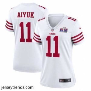 Exquisite San Francisco 49ers 11 Brandon Aiyuk White 2023 F.U.S.E  Vapor Limited Stitched Football 2024 Super Bowl LVIII Jersey