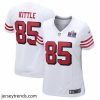 Brilliant San Francisco 49ers 85 George Kittle New White 2023 F.U.S.E  Vapor Untouchable Limited Stitched Football 2024 Super Bowl LVIII Jersey