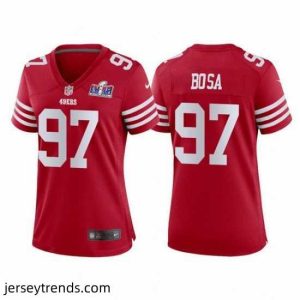 Striking San Francisco 49ers 97 Nick Bosa Red 2023 F.U.S.E  Vapor Untouchable Limited Stitched Football 2024 Super Bowl LVIII Jersey