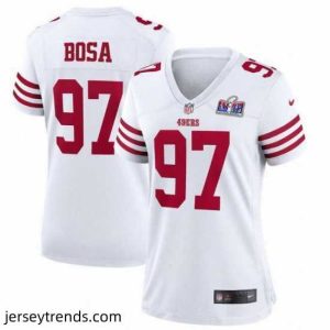 Enchanting San Francisco 49ers 97 Nick Bosa White 2023 F.U.S.E  Vapor Untouchable Limited Stitched Football 2024 Super Bowl LVIII Jersey