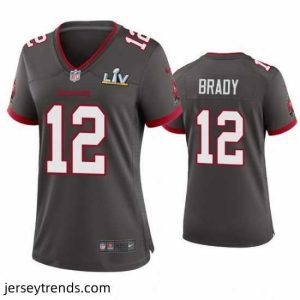 Exquisite Tom Brady Buccaneers Pewter Super Bowl Lv Game Jersey