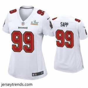 Suave Warren Sapp Buccaneers White Super Bowl Lv Game Fashion Jersey